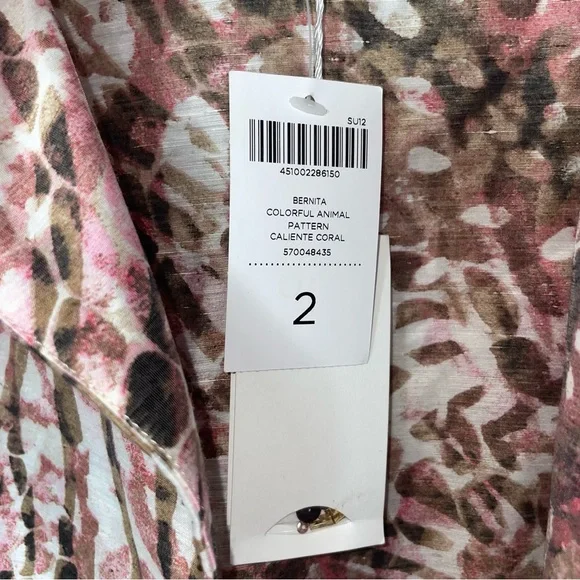 NWT CHICO'S Bernita Animal Pattern Caliente Coral Open Jacket - Picture 8 of 13